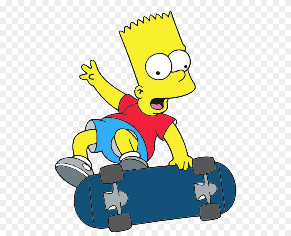 Bart Simpson With Skattor Bart Simpson Skateboard Tattoo, Cartoon, Baby, Person, Face Free Png