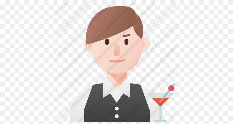 Bartender Cartoon, Person, Face, Head, Beverage Free Png Download