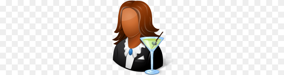 Bartender Female Dark Icon Download Vista People Icons Iconspedia, Alcohol, Beverage, Cocktail, Glass Free Transparent Png
