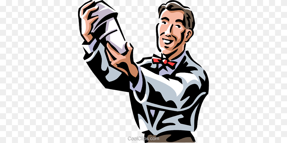 Bartender Mixing A Drink Royalty Vector Clip Art Illustration, Male, Man, Person, Adult Png Image