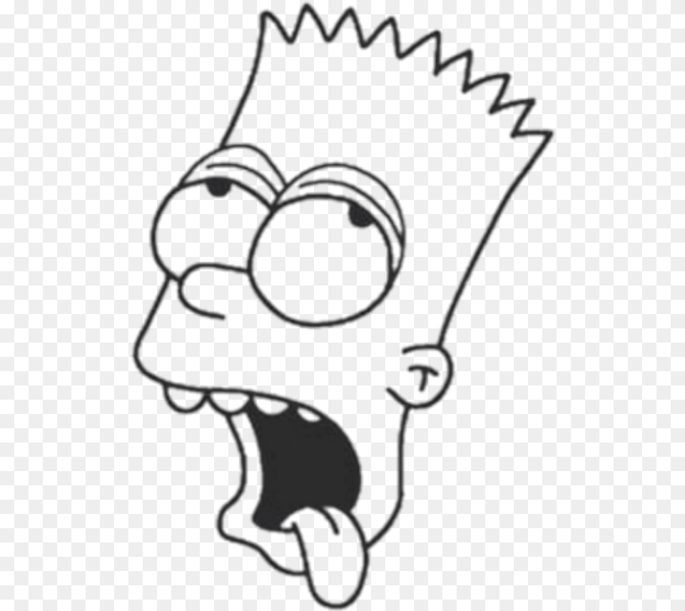 Bartsimpson Aesthetic Grunge Ugh Edgy Bart Thesimpsons Bart Simpson Tattoo Black And White, Stencil, Clothing, Glove, Electronics Free Transparent Png