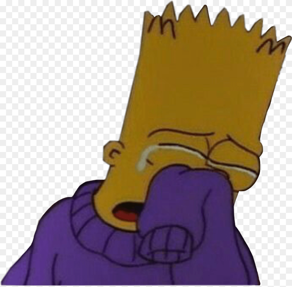 Bartsimpson Depressed Sad Crying Simpsons Freetoedit, Baby, Person, Purple, Cartoon Free Transparent Png