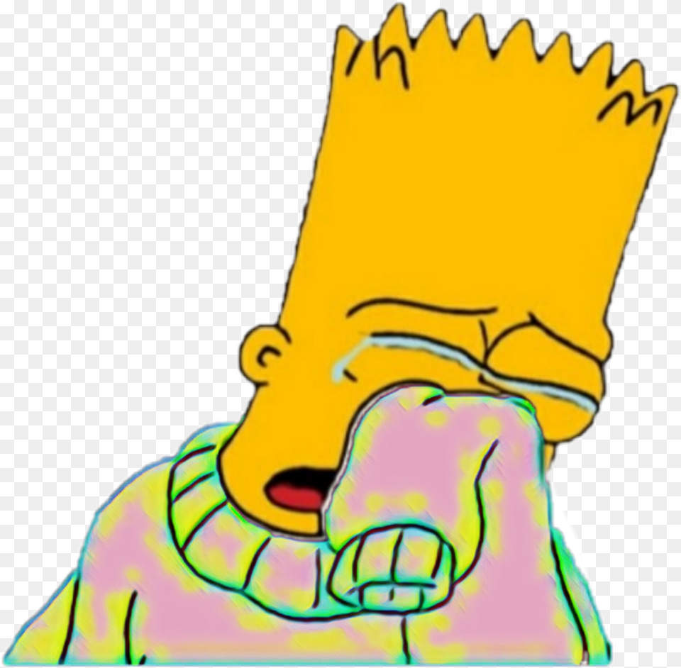 Bartsimpson Simpsons Sad Broken Down Lost Depression, Baby, Person, Art, Clothing Free Png Download