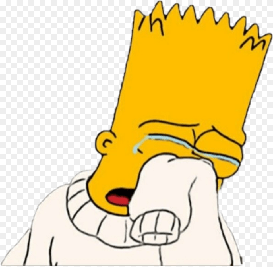 Bartsimpson Simpsons Sad Broken Down Lost Depression Sad Simpsons Stickers, Clothing, Glove, Baby, Person Free Png Download