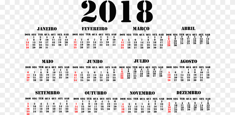 Base Calendario 2018, Text, Number, Symbol Free Png Download