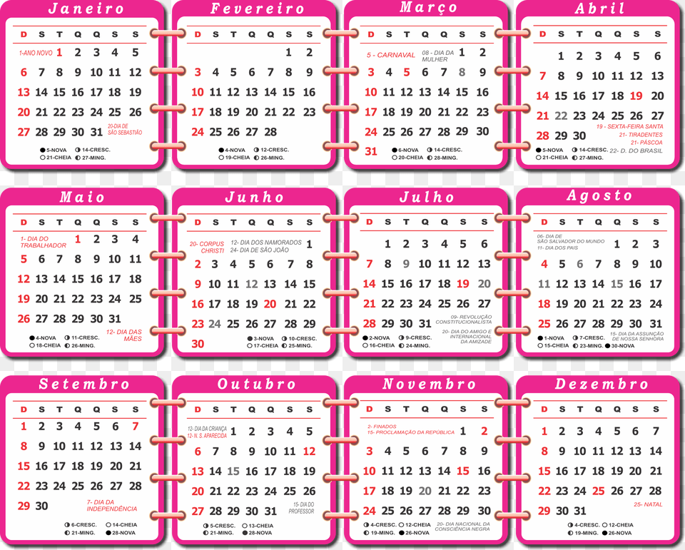 Base Calendrio 2019 Rosa Calendrio 2019 Com Feriados, Calendar, Text Free Transparent Png