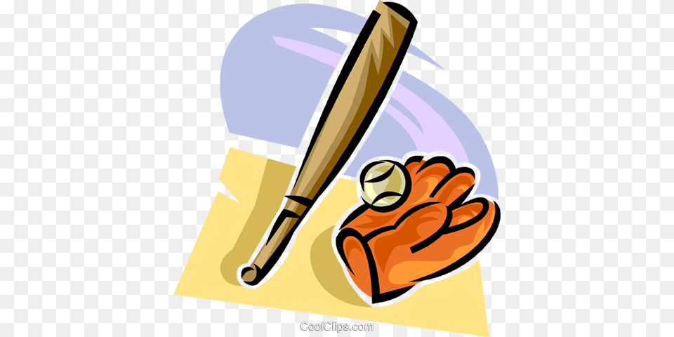 Baseball Bat And Glove Royalty Vector Clip Art Illustration, People, Person, Baseball Bat, Sport Free Png