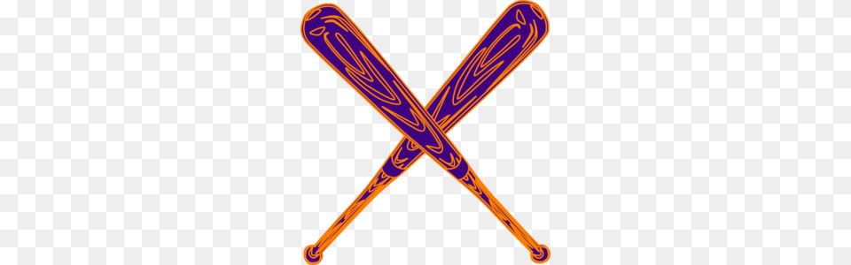 Baseball Bat Purple And Orange Clip Art, Baseball Bat, Sport, Cricket, Cricket Bat Png Image