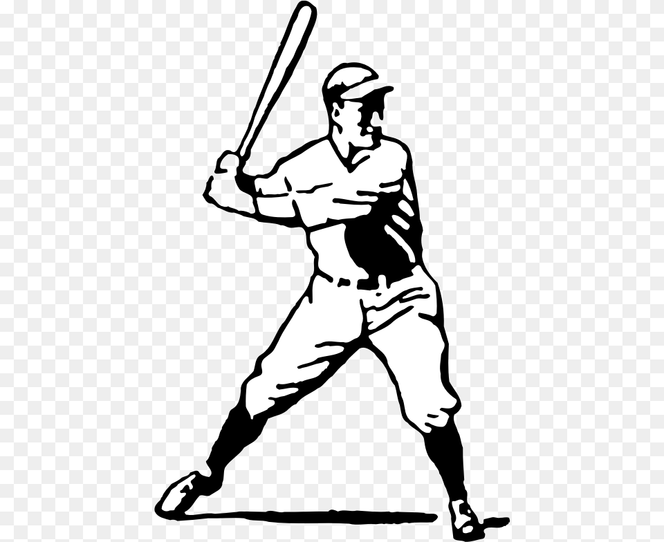 Baseball Batter Swing Black And White, Athlete, Team, Sport, Person Free Png Download