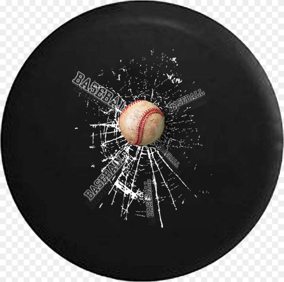 Baseball Broken Glass Shattered Jeep Camper Spare Tire Circle, Ball, Baseball (ball), Sport, People Free Png Download
