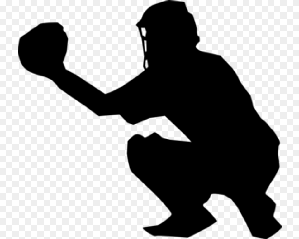 Baseball Catcher Silhouette At Getdrawings Base Ball Catcher Qoutes, Gray Free Png