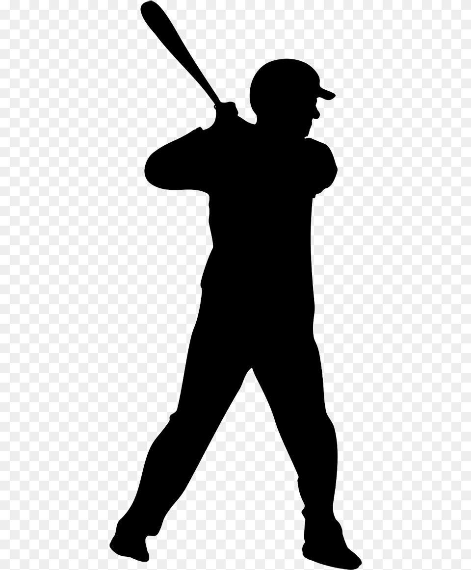 Baseball Clipart Graphic Black And White Library Baseball Player Silhouette Transparent, People, Person, Team, Sport Free Png