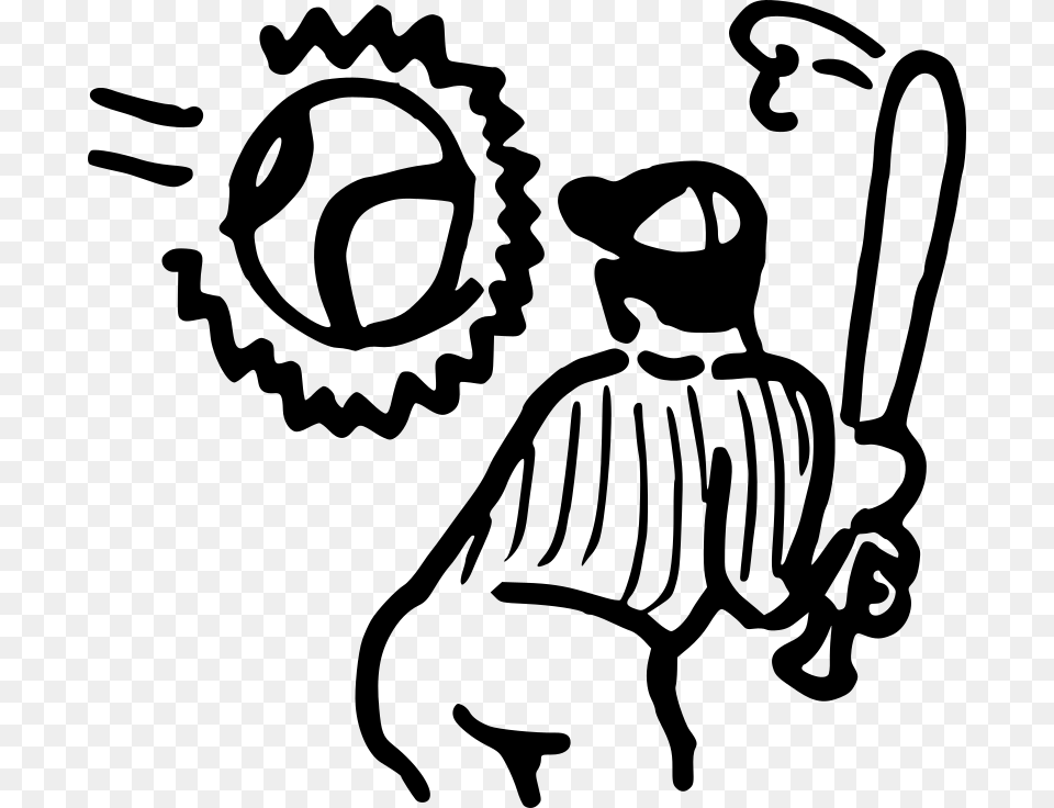 Baseball Doodle, Gray Png Image