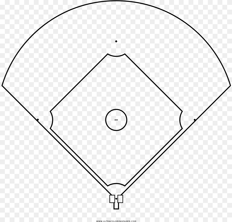 Baseball Field Coloring, Gray Png