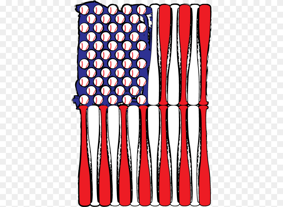 Baseball Flag Bats Red White Blue Stars Stripes Americana Baseball Clipart Red White And Blue, Baseball Bat, People, Person, Sport Free Png Download