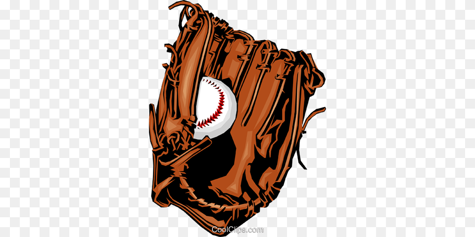 Baseball Glove And Ball Royalty Vector Clip Art Illustration, Baseball Glove, Clothing, Sport, People Png