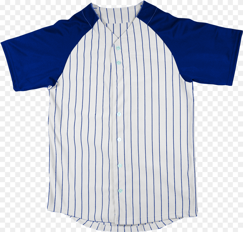 Baseball Jersey Raglan Sleeves Pinstripe Adultdata Electric Blue, Clothing, Dress Shirt, Shirt Png Image