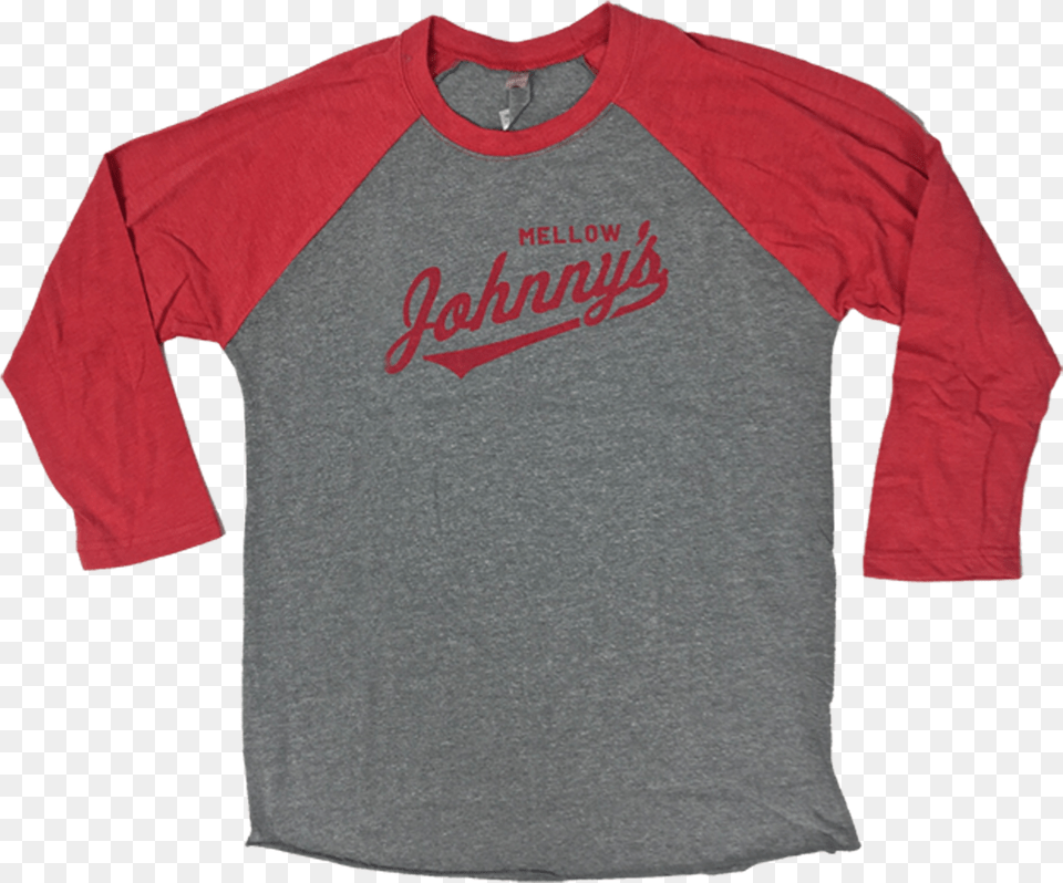 Baseball Johnny Red Heather Tee, Clothing, Long Sleeve, Shirt, Sleeve Png Image