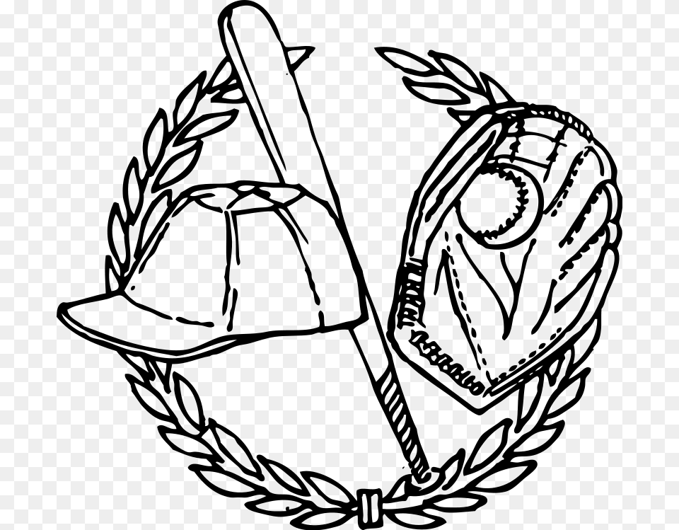 Baseball Line Art, Gray Free Transparent Png