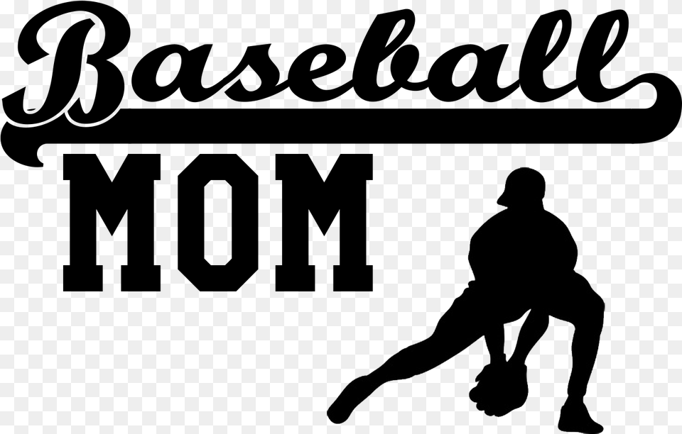 Baseball Mom Baseball Word, Silhouette, Adult, Male, Man Png Image