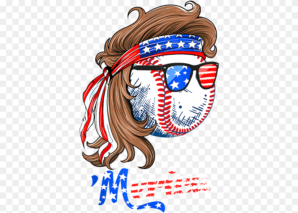 Baseball Mullet 4th Of July American Flag Merica Fathers Day Bald Eagle Mullet Tiktok, Accessories, Sunglasses, Adult, Female Png
