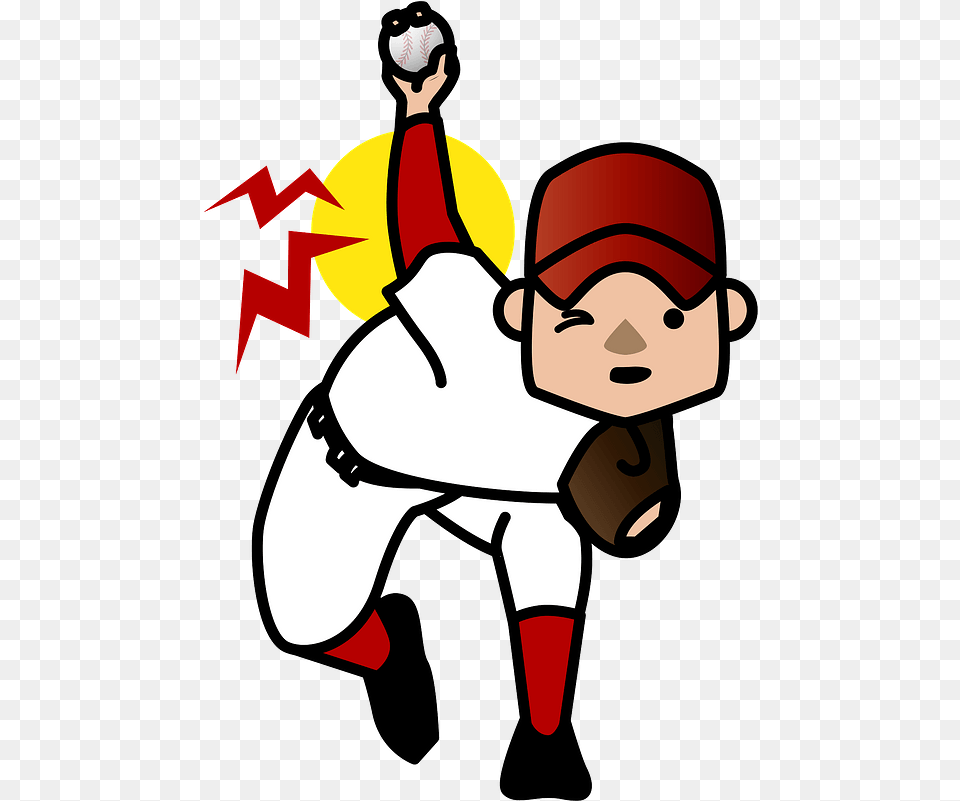 Baseball Pitcher Has A Back Injury Clipart Free Download Transparent, People, Person, Face, Head Png Image