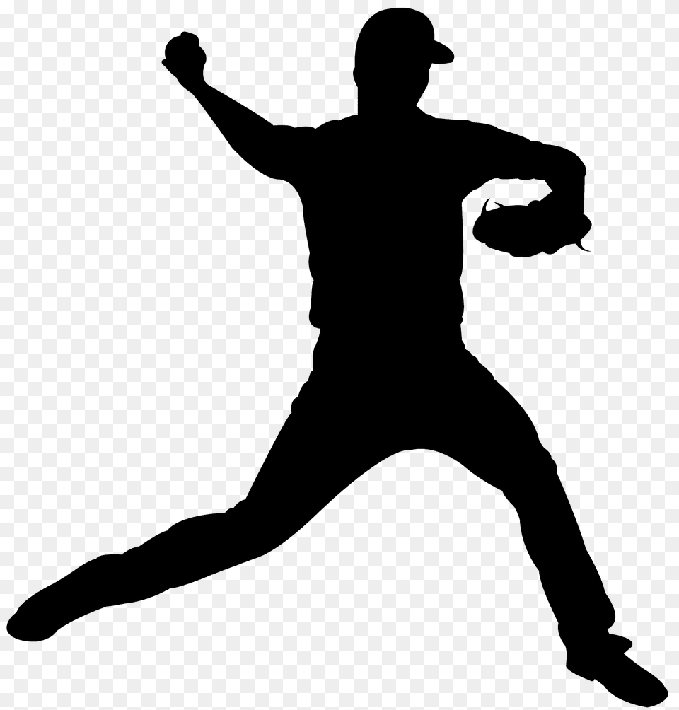 Baseball Pitcher Silhouette, People, Person, Adult, Male Free Png