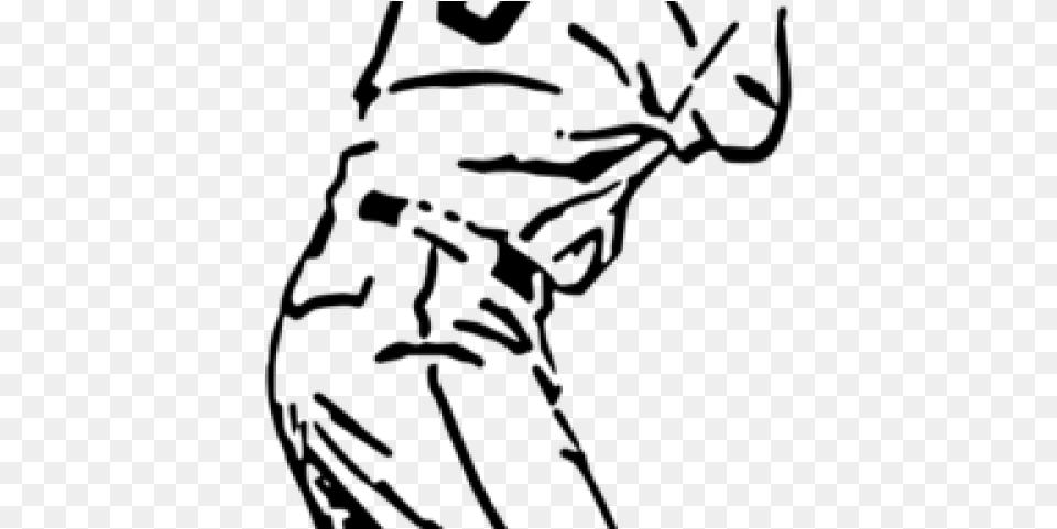Baseball Player Clipart Baseball Sports Black And White Art, Gray Free Png