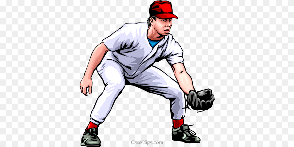Baseball Player Fielding The Ball Royalty Vector Clip Baseball Clip Art, Team Sport, Person, Sport, Team Png