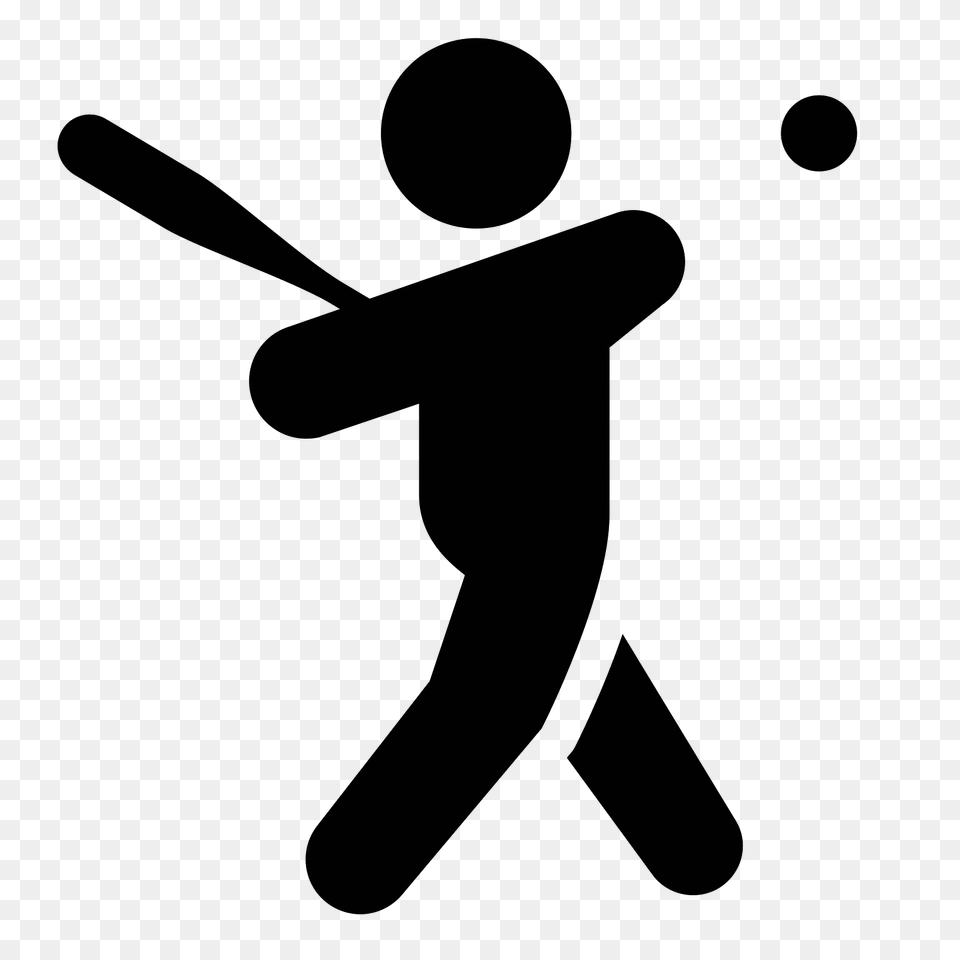 Baseball Player Filled Icon, Gray Png