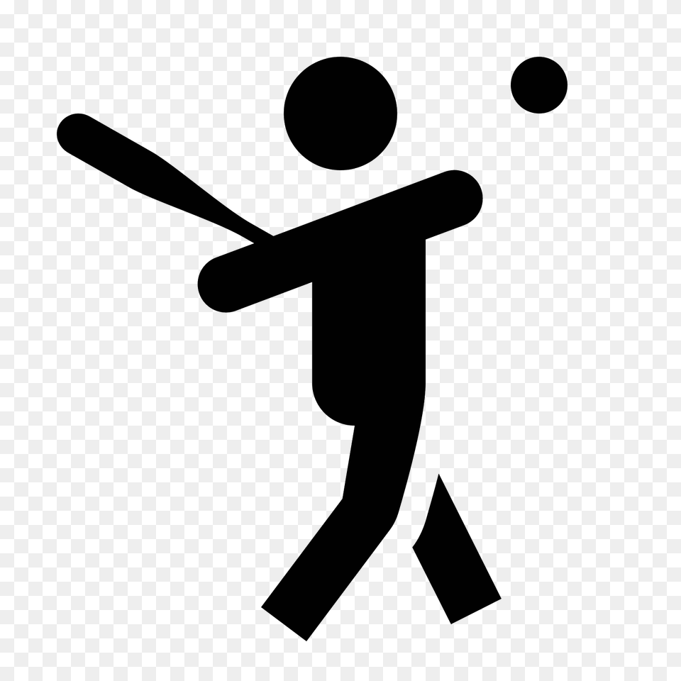 Baseball Player Icon, Gray Png