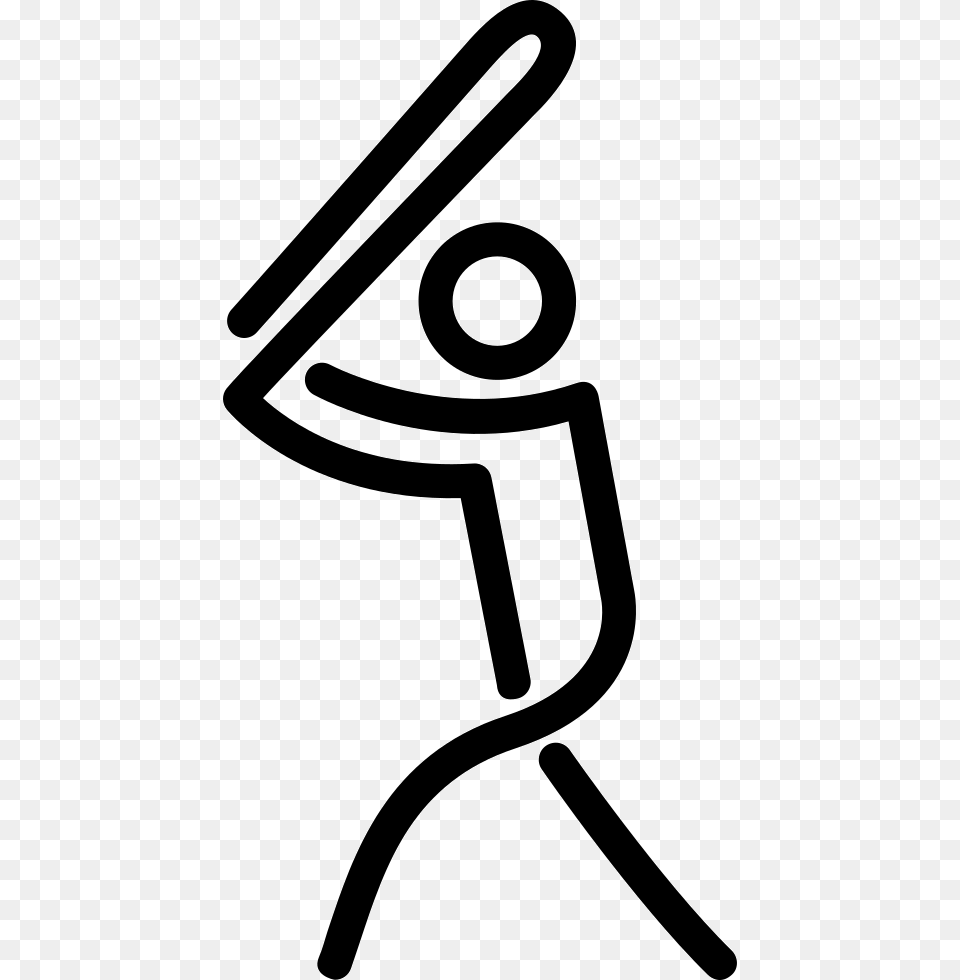 Baseball Player Playing Stick Man Stick Figure Playing Baseball, Sign, Symbol, Bow, Weapon Png Image