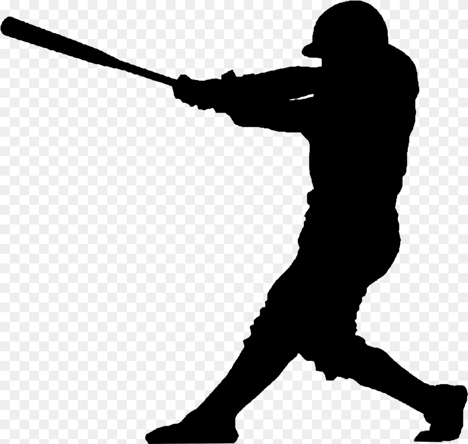 Baseball Player Silhouette Silhouette Baseball Player, People, Person, Team, Baseball Bat Free Transparent Png