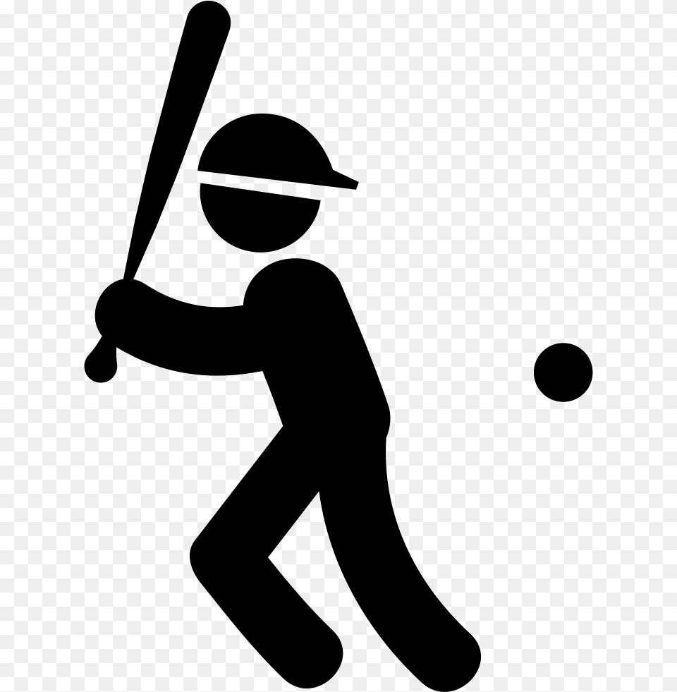 Baseball Player With Bat Ball And Cap Playing Baseball Icon, Person, Team, People, Team Sport Png