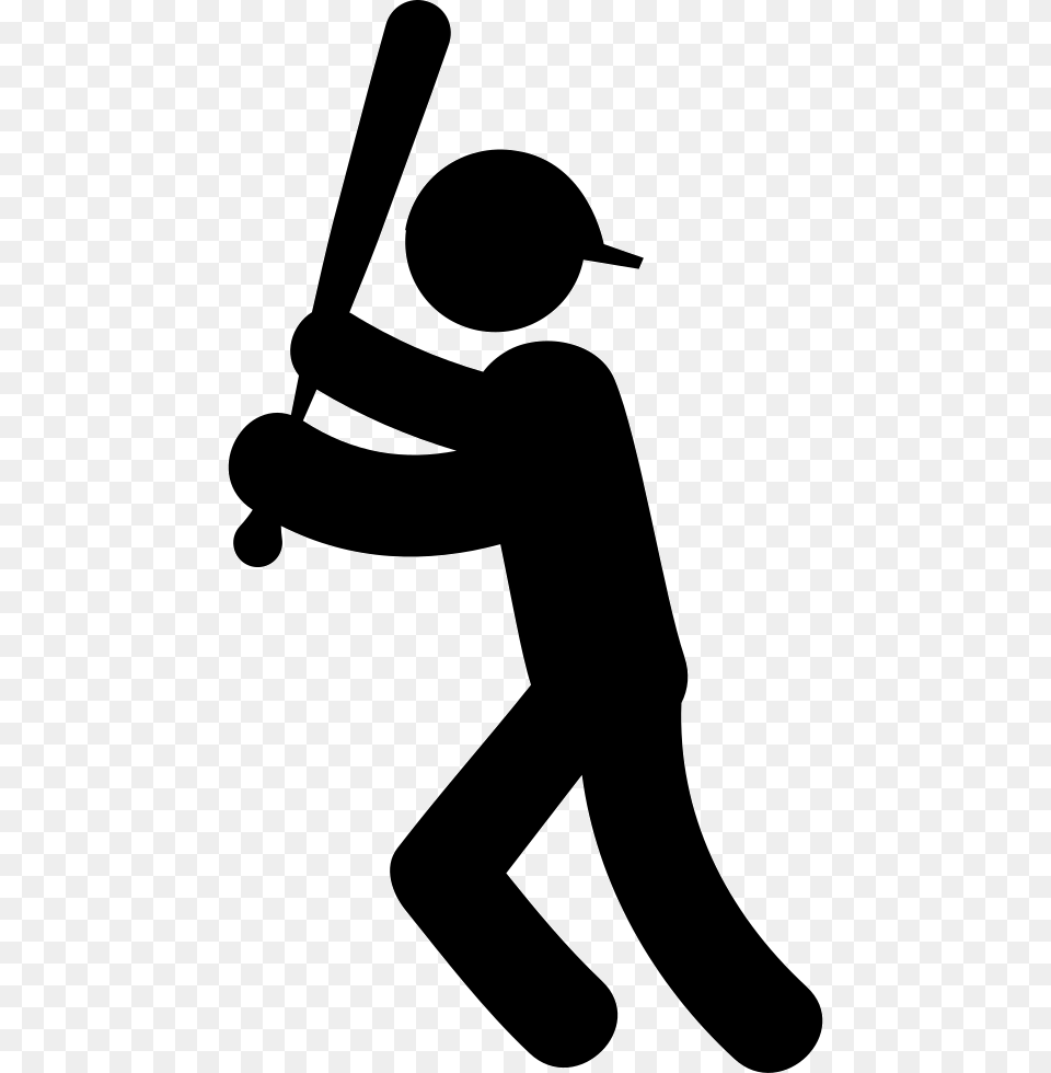 Baseball Player With Bat Icon, People, Person, Team, Sport Free Png
