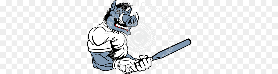 Baseball Razorback With Bat, People, Person, Sport Png