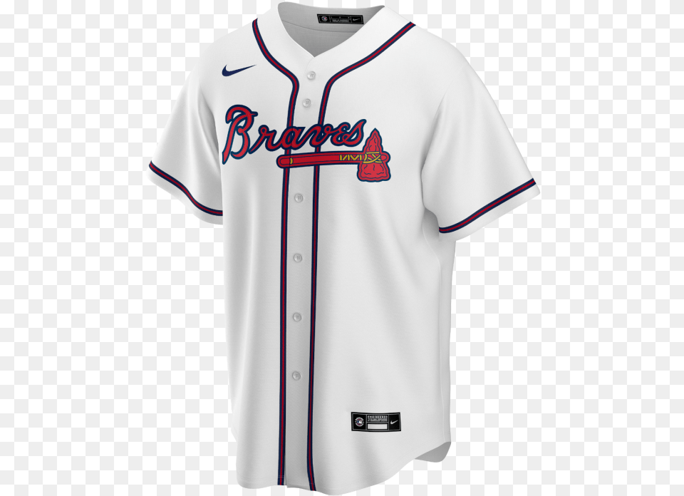 Baseball Shirt Mlb Atlanta Braves Nike Official Replica Home Atlanta Braves, Clothing, People, Person, T-shirt Free Png