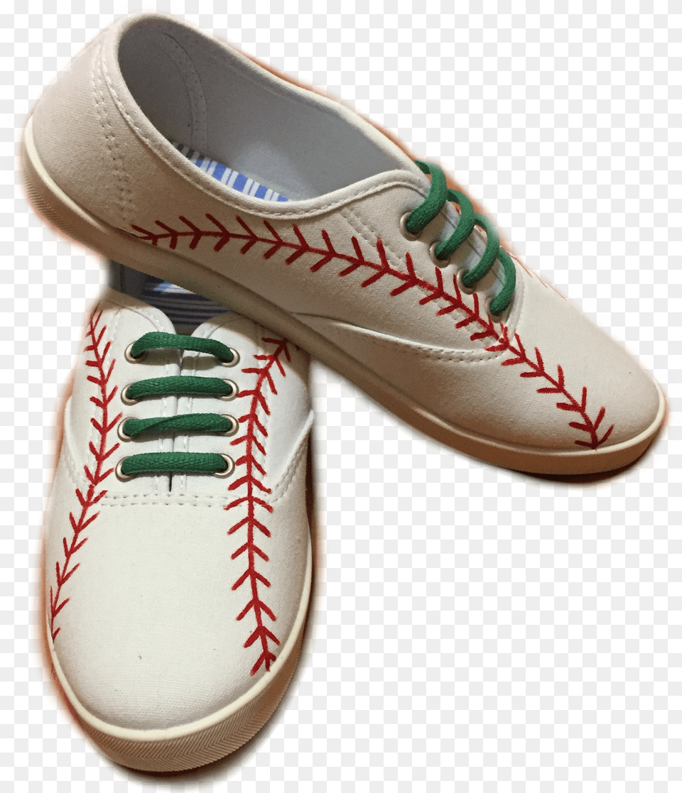 Baseball Side Stitch Shoes W Green Laces Shoe, Clothing, Footwear, Sneaker Png