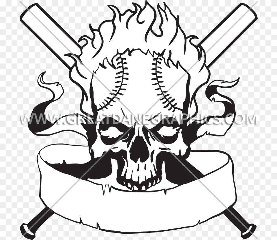 Baseball Skull Clipart Graphic Transparent Library Black And White Baseball Clipart, Baby, Person Png
