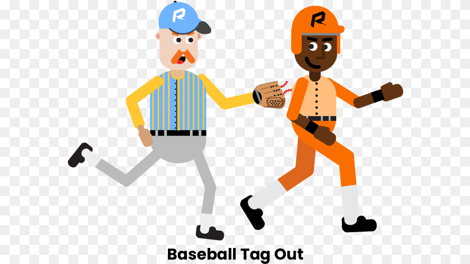 Baseball Tag Out Cartoon, Person, People, Baseball Cap, Cap Free Transparent Png