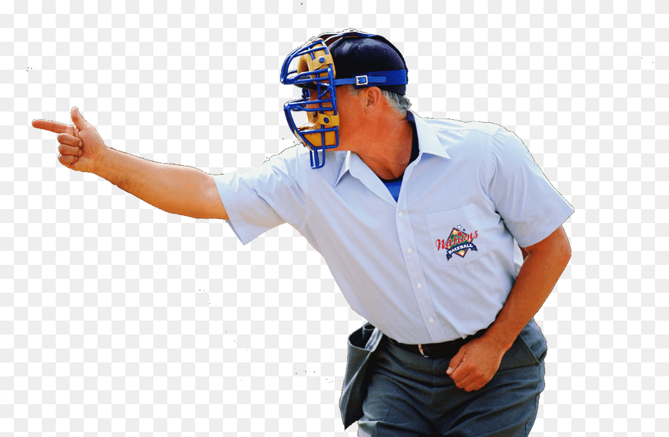 Baseball Umpire No Background, Helmet, Hand, Finger, Clothing Png Image