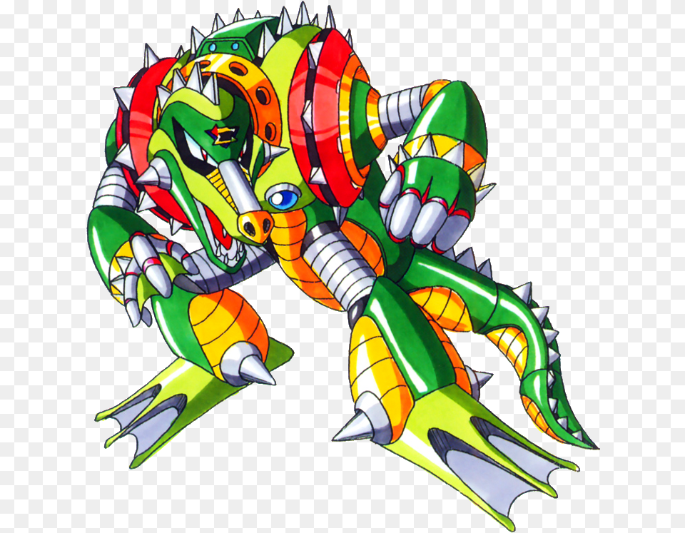 Based On The Alligator Wheel Gator Commands A Dinosaur Shaped Mega Man X2 Wheel Gator, Electronics, Hardware, Animal, Baby Png