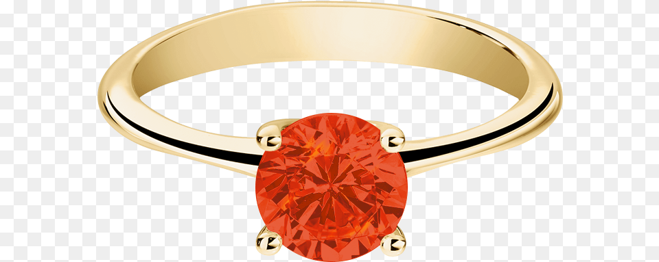 Basel Fire Opal Orange In Yellow Gold Engagement Ring, Accessories, Jewelry, Gemstone, Diamond Png Image