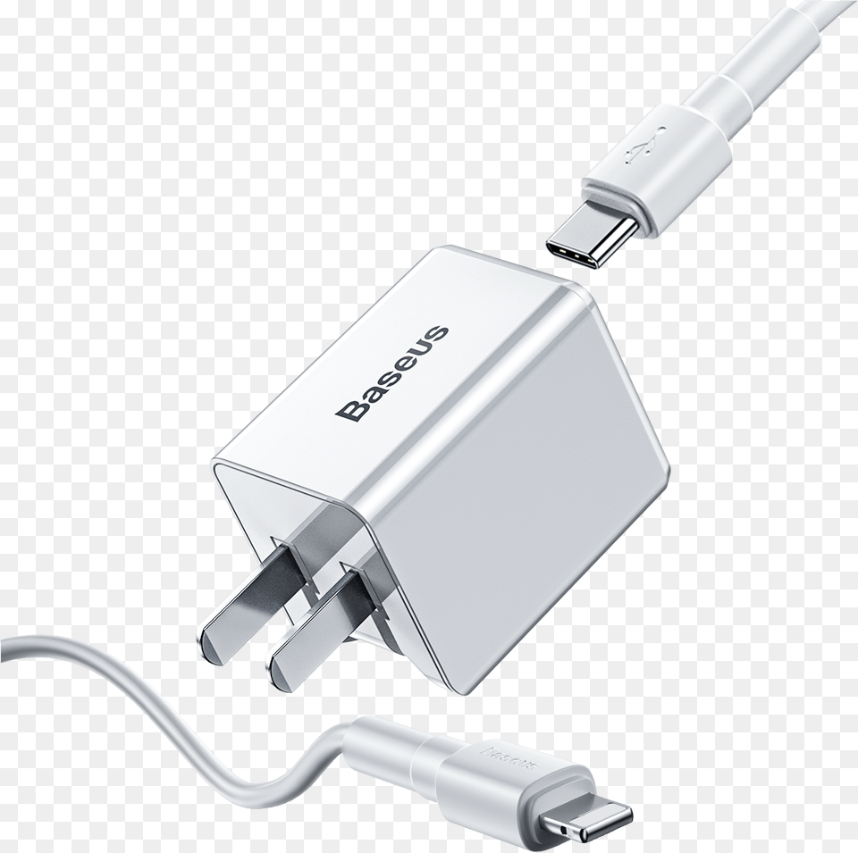 Baseus 18w Pd Qucik Usb Charger Pd 18w C Ldata Cable, Adapter, Electronics, Plug Free Png