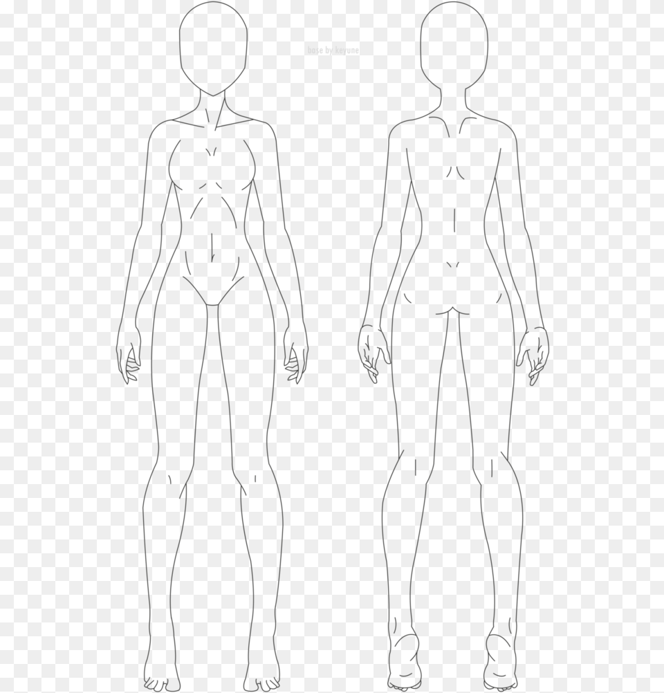 Basic Female Base Lineart Anime Female Character Base, Chart, Plot, Silhouette, Person Free Transparent Png