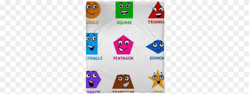Basic Geometric Shapes With Cartoon Faces Plush Blanket U2022 Pixers We Live To Change Happy Free Png Download