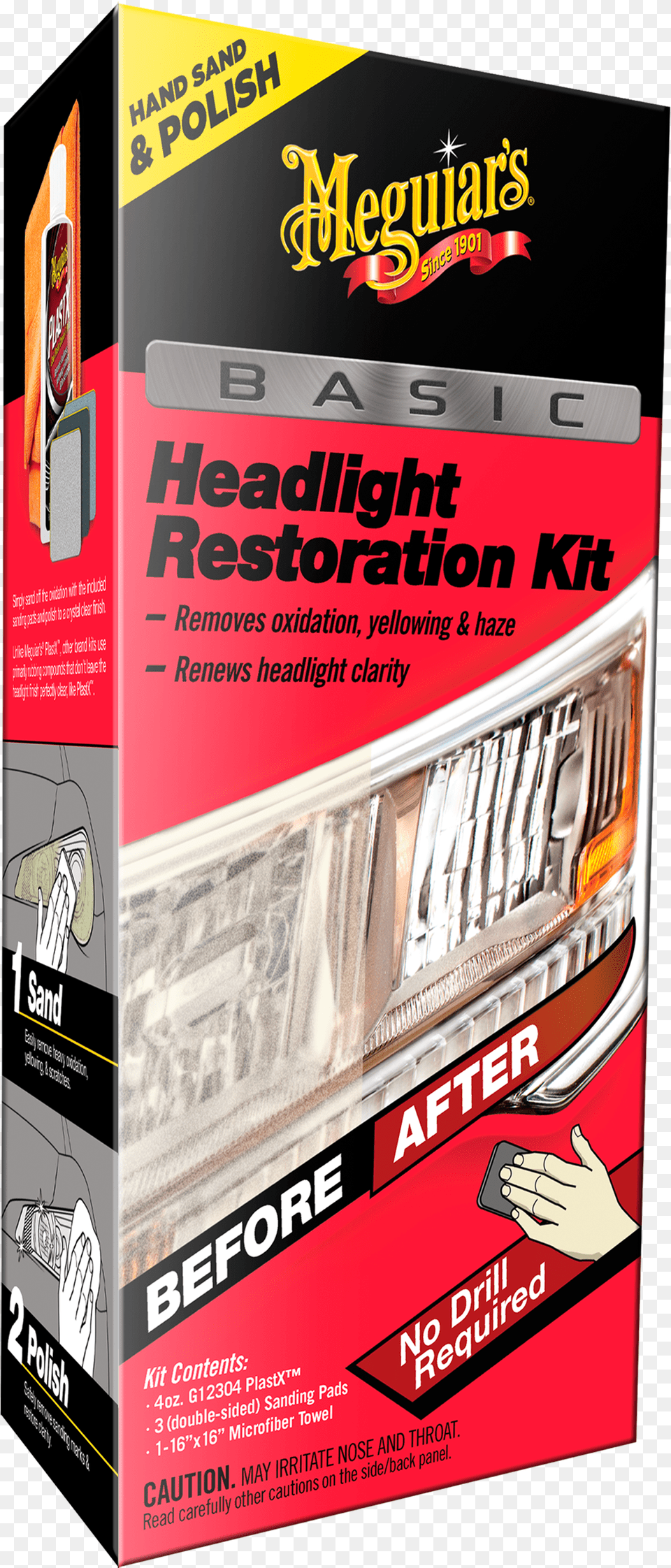 Basic Headlight Restoration Kit Meguiars Basic Headlight Restoration Kit, Advertisement, Poster, Person Free Png