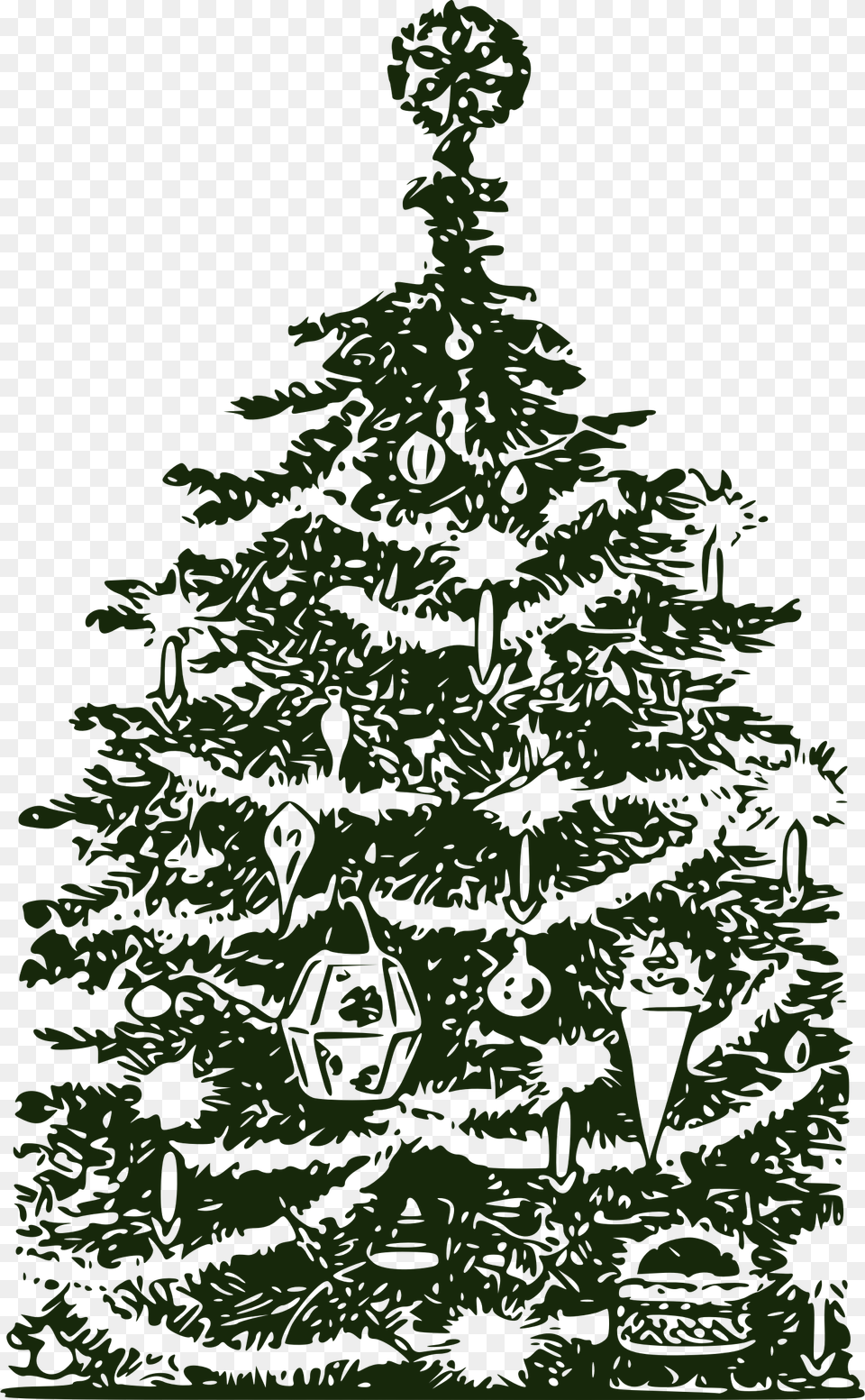 Basic Retro Xmas Tree Clip Arts Vintage Christmas Tree Clipart, Plant, Fir, Pine, Green Png Image