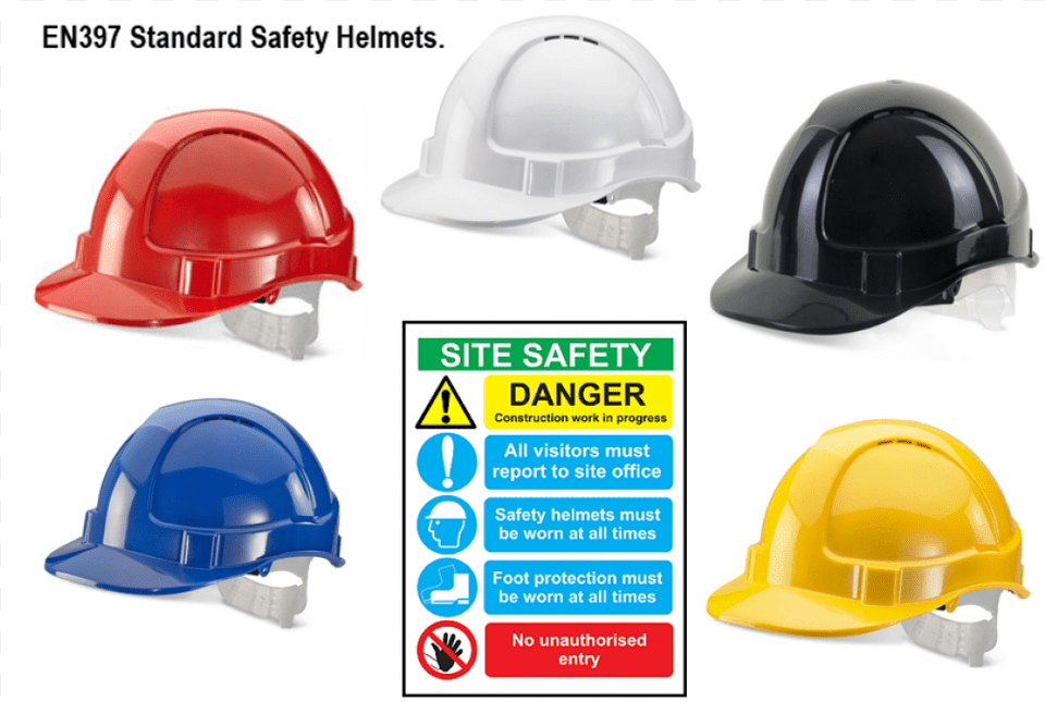 Basic Site Safety Helmets Vented And Conforms To En397 All Construction Helmets, Clothing, Hardhat, Helmet Free Transparent Png