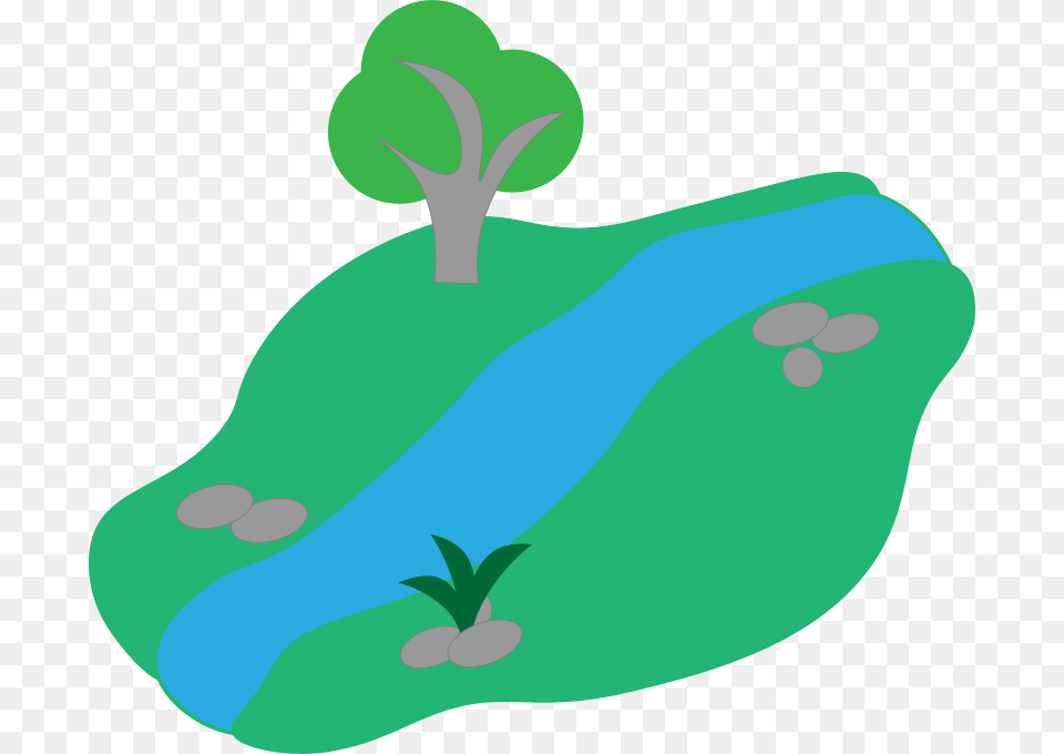 Basic Stream With Basic Tree Stream Clipart, Green, Food, Produce, Baby Png Image